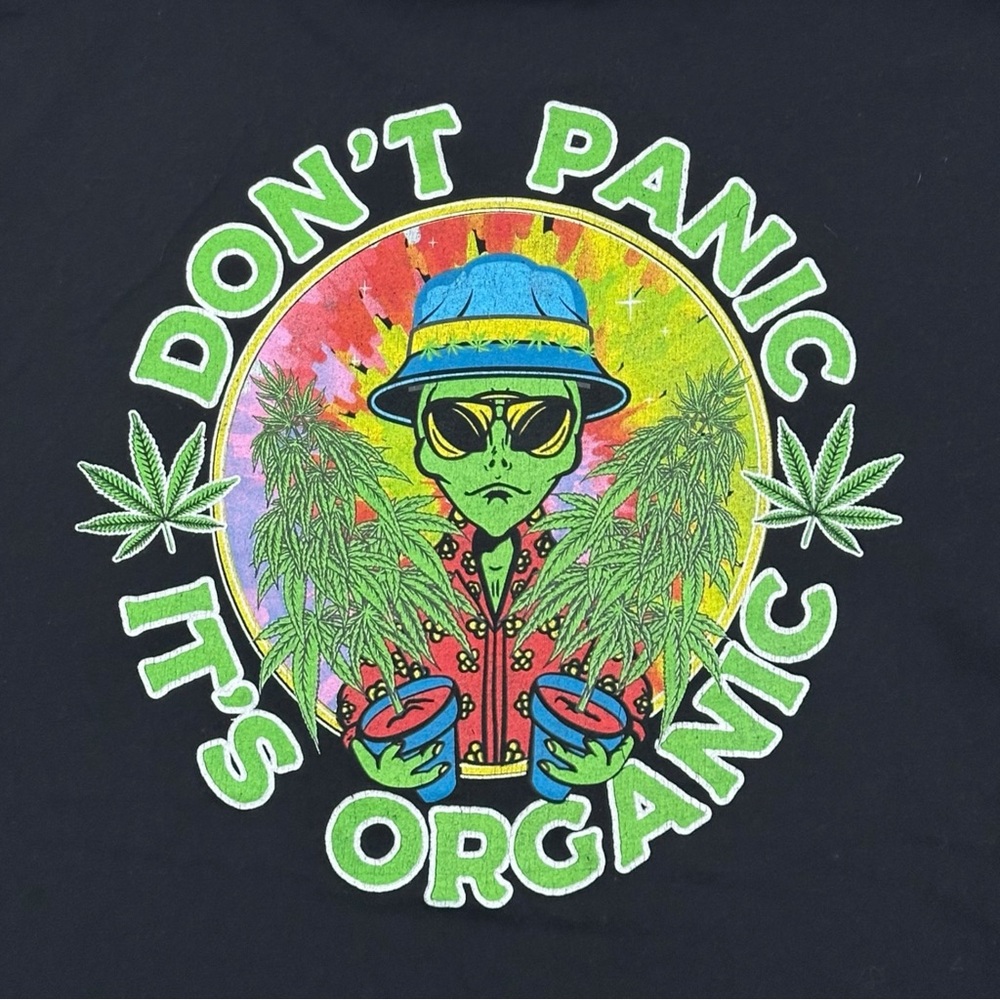 Mike N Don’t Panic It’s Organic Alien Tee - Adult Size L - Picture 4 of 4